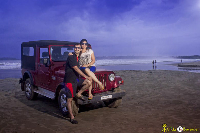 Couples photoshoot at a beach in Goa